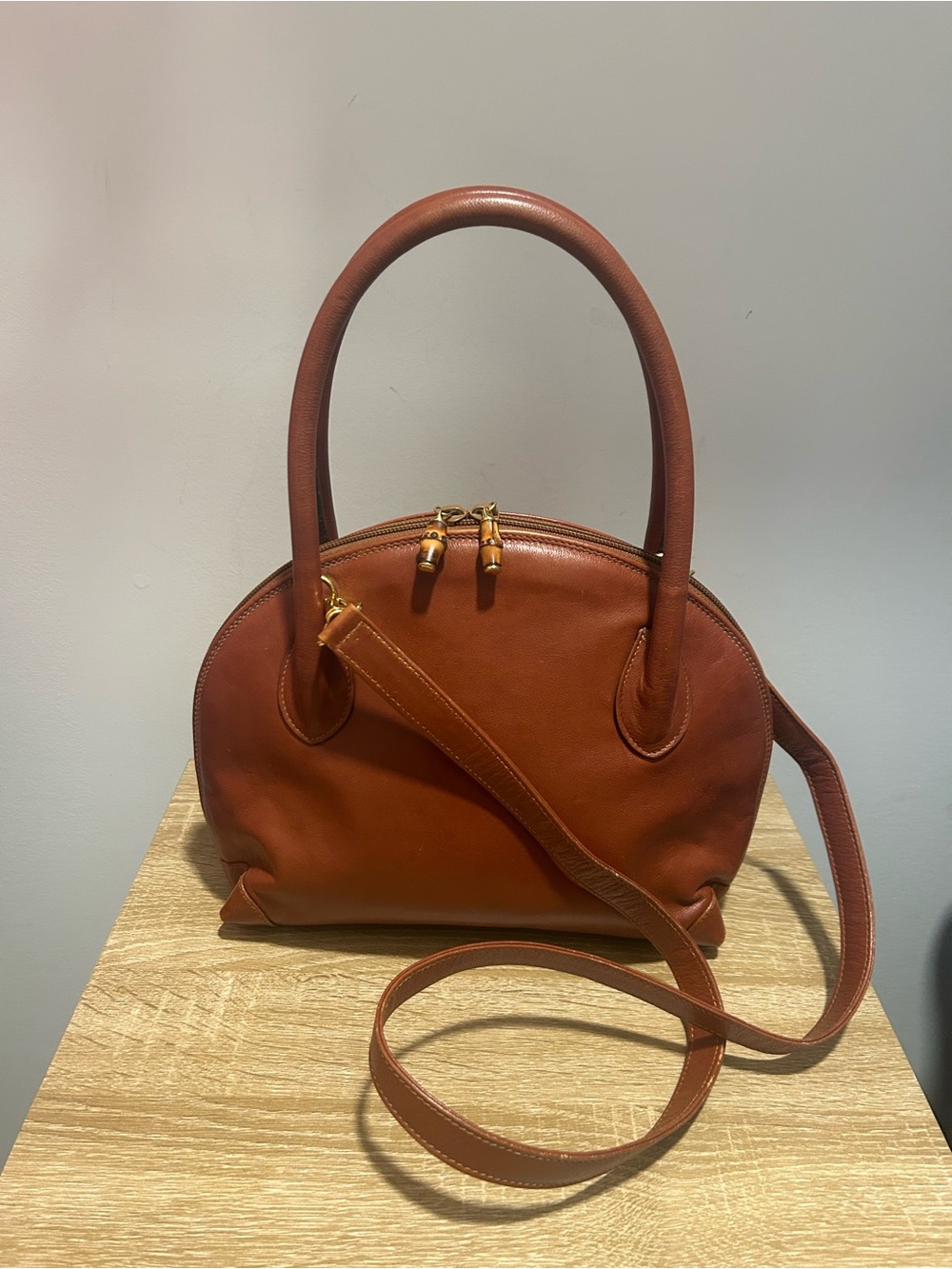 Vintage Gucci Bamboo Dome Satchel 2 way Rare - Picture 1 of 13